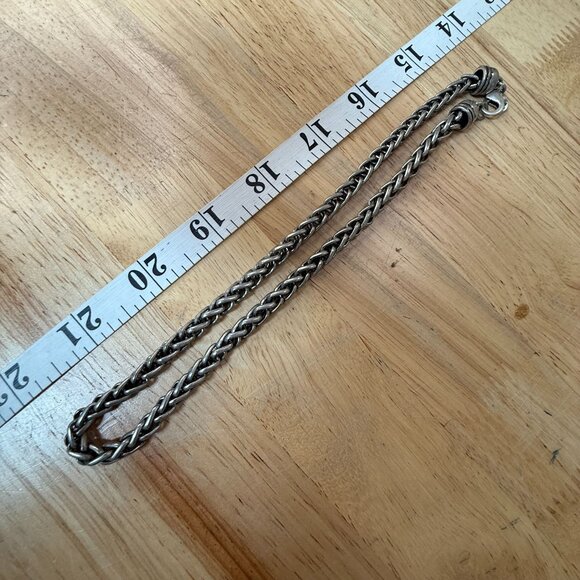 Premier Designs Oxidized Silver-Tone Wheat Chain Necklace 20 Inch With Lobster C - Picture 3 of 8